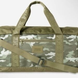 PINK Victoria's Secret Olive Camo Duffel Bag